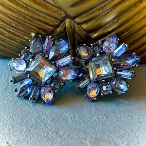 SUGAR FIX Pretty Crystal Tropical Blue and Aqua Earrings